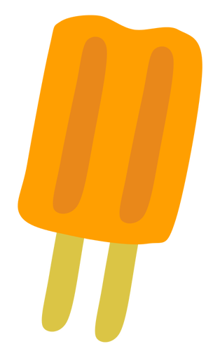 Glace orange sur dessin vectoriel de bâton