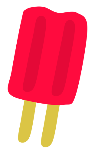 红色的冰淇淋上棍子的矢量绘图
