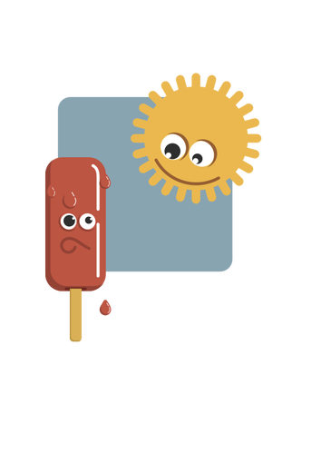 Popsicle i słońce wektor rysunek