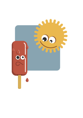 Popsicle en zon vector tekening