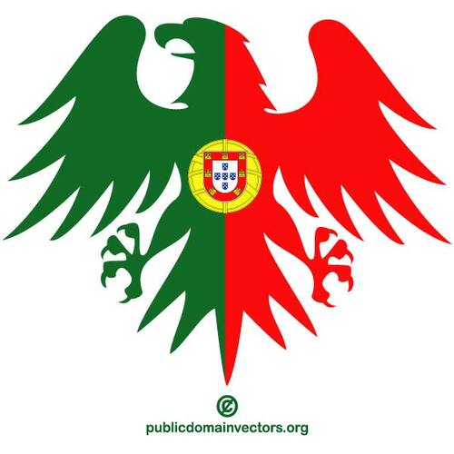 Heraldycznego orła z flaga Portugalii