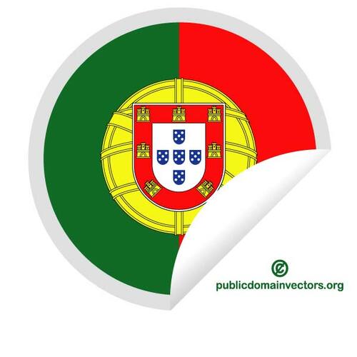 Etiqueta engomada con bandera de Portugal