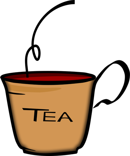 Vector illustration of bent handle cup of tea