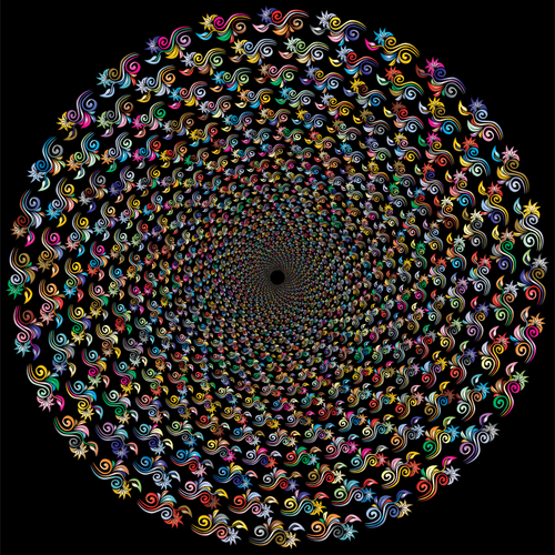 زخارف ملونة في دائرة