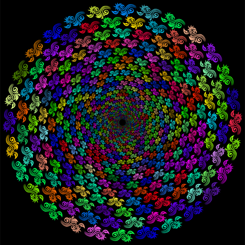 Silueta de vector de prismáticos motivo floral