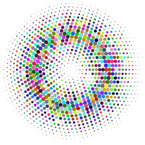 Prismatic halftone cirkel