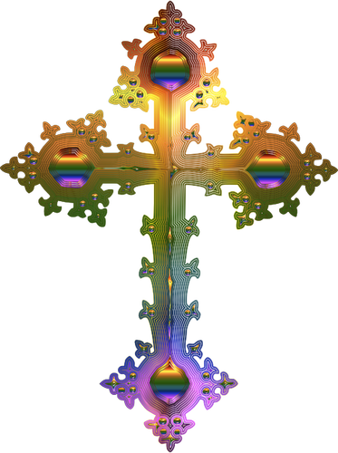 Hranolové zdobený kříž