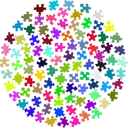 Puzzle kawałki kolorowy koło