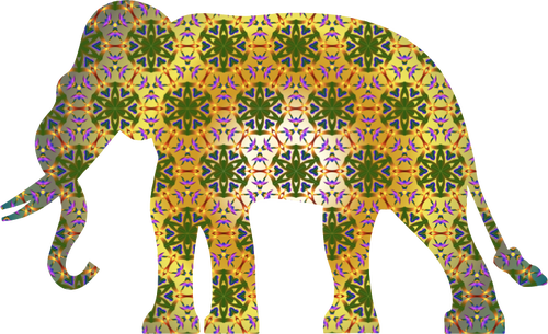 Elefante de padrão psicodélico