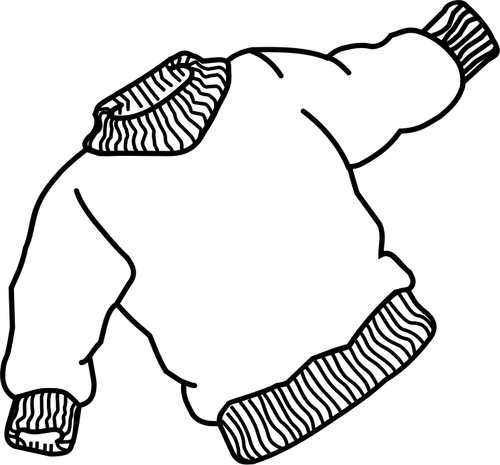 Vektorové kreslení tlusté propojky s elastickým pásem na rukávy