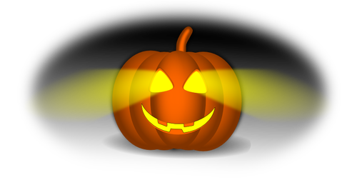 Lit-up Halloween pumpkin vector image