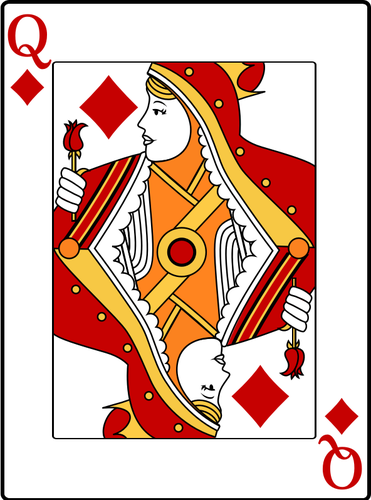 Queen of diamonds vector image