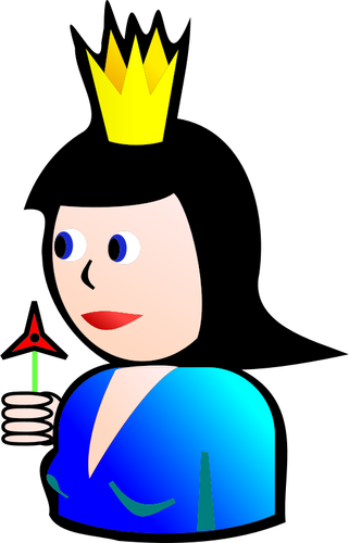 Queen of diamonds  cartoon vector image