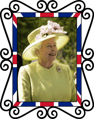 Koningin Elizabeth II eerbetoon stand vector afbeelding