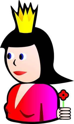 Queen of Hearts cartoon vector illustration