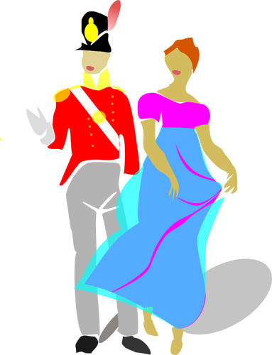 矢量图像的男人和女人跳舞
