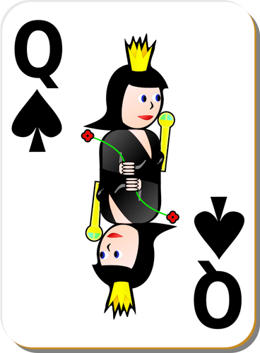 Rainha da imagem do vetor do cartão de jogo de espadas