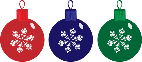 Three Christmas ornaments