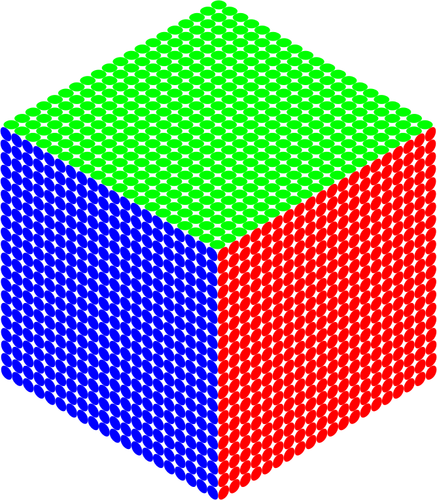 Tre-colorato cubo