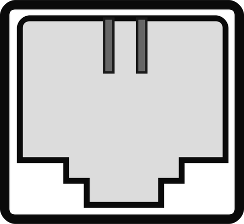 femelle RJ11 téléphone cordon port dessin vectoriel