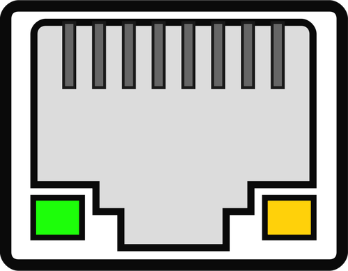 Ilustraţia vectorială de sex feminin RJ 45 ethernet port