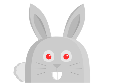 長い耳を持つウサギのベクトル描画