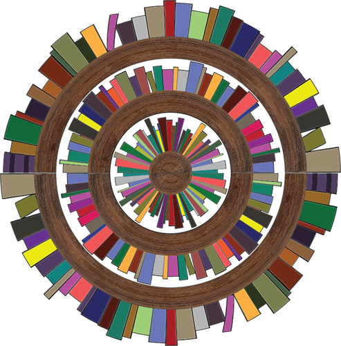 Radial bookshelves image