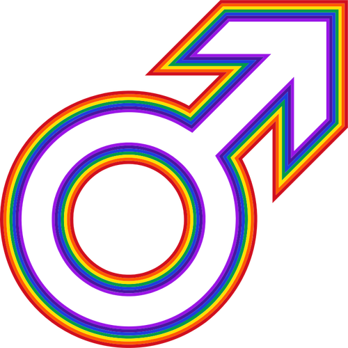 Símbolo masculino arco-íris