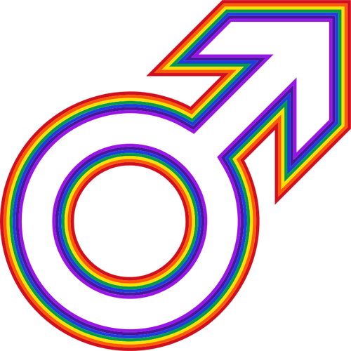 Rainbow mužský symbol