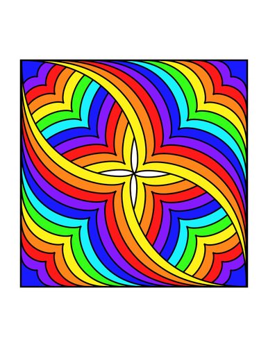 Vektor ClipArt i multicolor fjäril formen