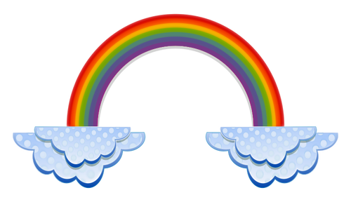 Rainbow i chmury ilustracja