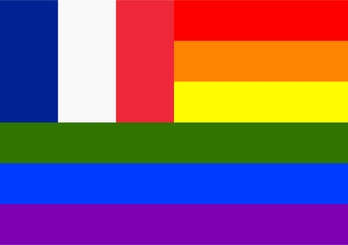 Vlajka francouzské a LGBT