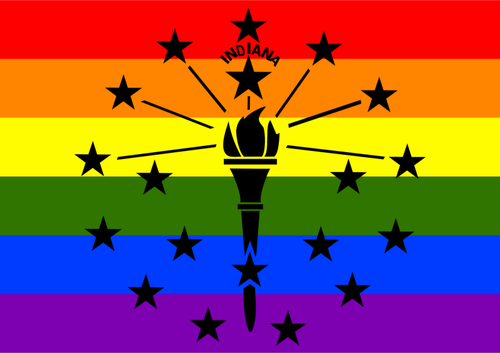 LGBT and Indiana flag