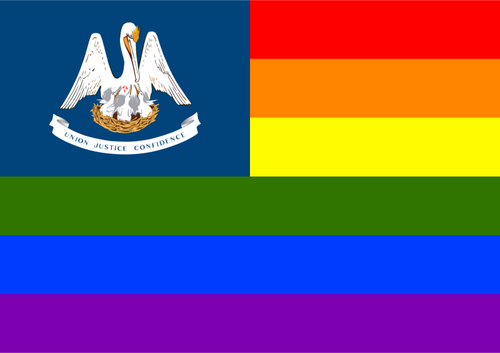 Bandeira de arco-íris em Louisiana