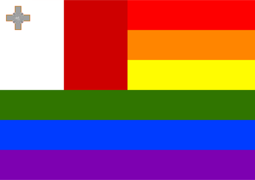 Maltese and rainbow flag