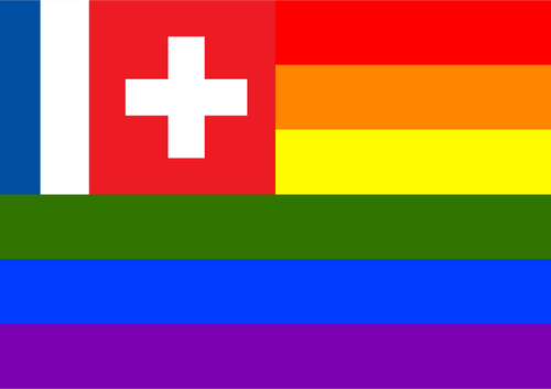 Rainbow with Romandy flag