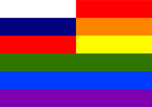 Russian and queer flag