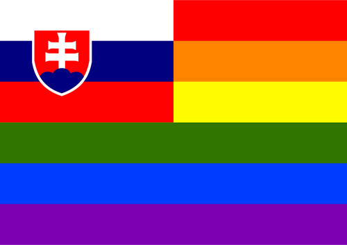 Rainbow and Slovakian flag