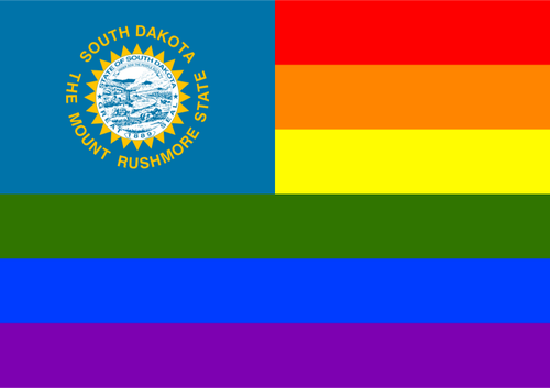 South Dakotan und LGBT-Flagge