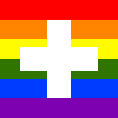 Cross and rainbow colors