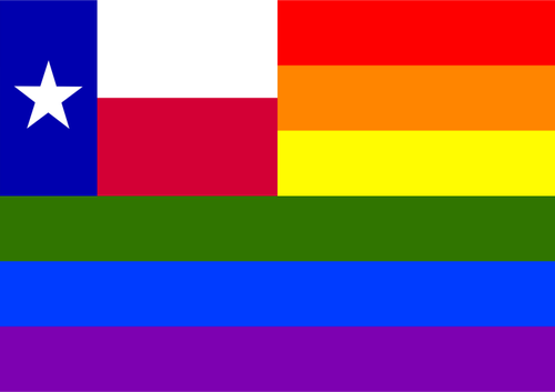 Rainbow and Texas flag