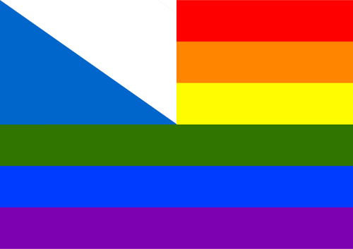 Rainbow and Zurich flag