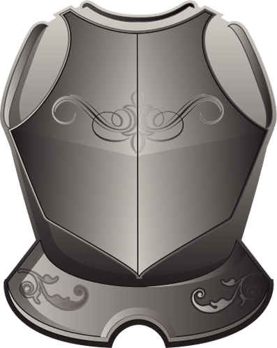 Vector graphics of armor breastplate in grayscale