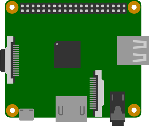 Vector clip art of green flat motherboard icon