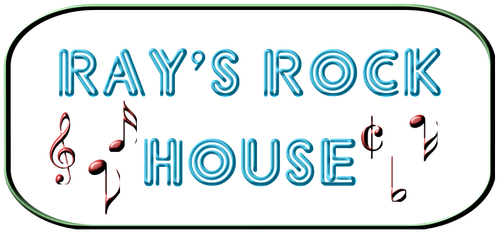 Rayův dům Rock neonový nápis vektorový obrázek
