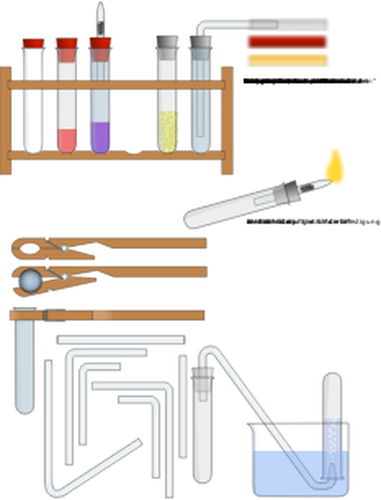 Gráficos vetoriais de seleção de equipamentos de laboratório