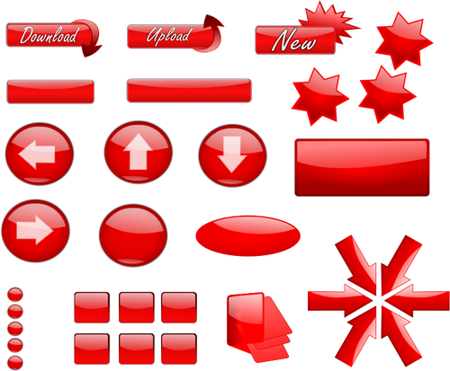 Selection of download, upload and arrows buttons vector image