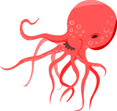 Vektorové ilustrace červené chobotnice
