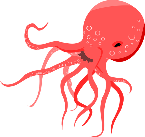 Vectorillustratie van rode octopus