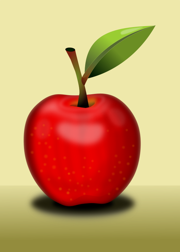 Red apple with shadow